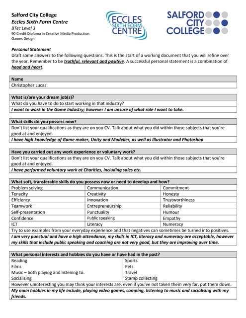 Personal Statement