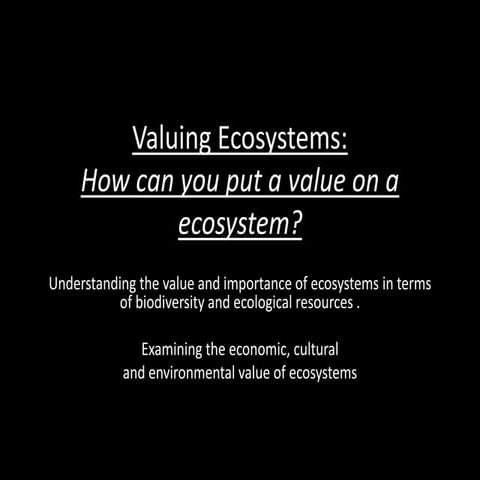 L3 k learn spaces  2014 value of ecosystems