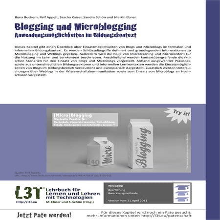 Blogging und Microblogging - Anwendungsmöglichkeiten im Bildungskontext