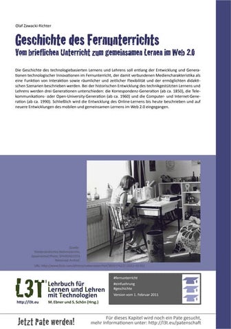 Geschichte des Fernunterrichts - Vom brieflichen Unterricht zum gemeinsamen L...