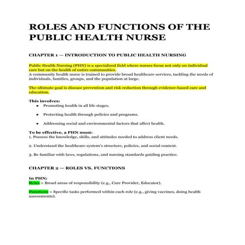 Roles and Responsibility of Community Health Nurse | PPTX