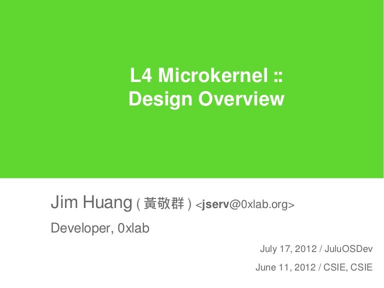 L4 Microkernel Design Overview