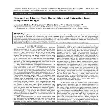Research on License Plate Recognition and Extraction from complicated Images
