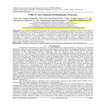 CBCT; In Clinical Orthodontic Practice