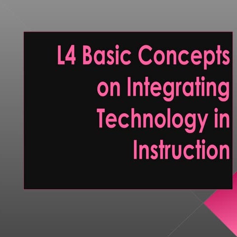 L4 basic concepts on integrating technology in instruction