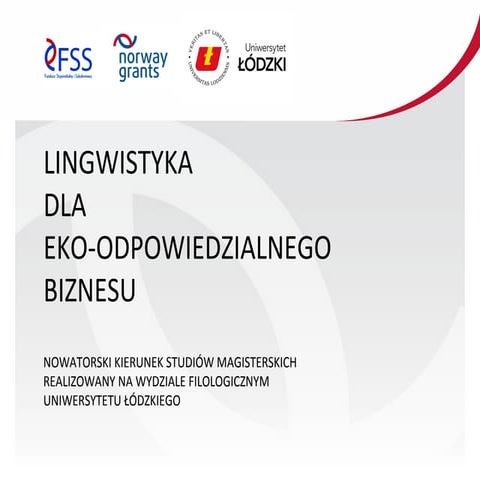 Lingwistyka dla ekoodpowiedzialnego biznesu | PPT