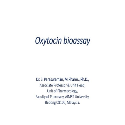 Oxytocin bioassay