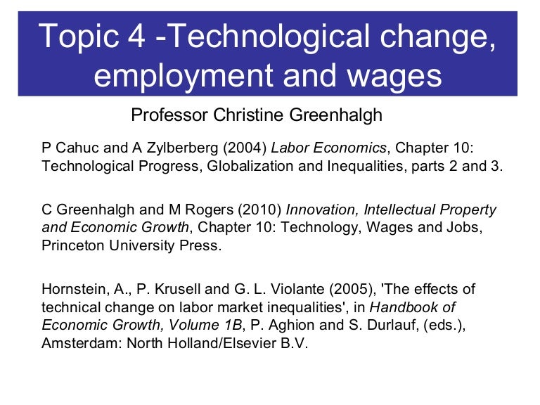 Technological Change Employment And Wages - 