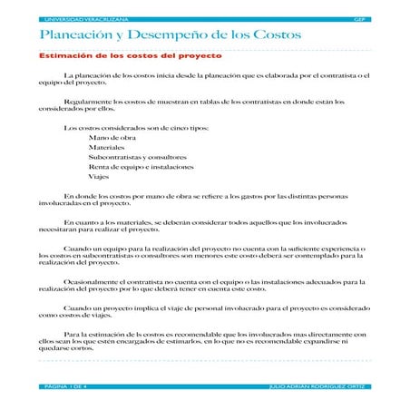 L5   U3 - planeacion y desempeño de los costos (gido y clements)