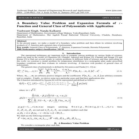 A Boundary Value Problem and Expansion Formula of I - Function and General Cl...