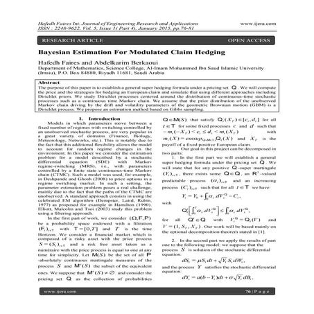 Bayesian Estimation For Modulated Claim Hedging