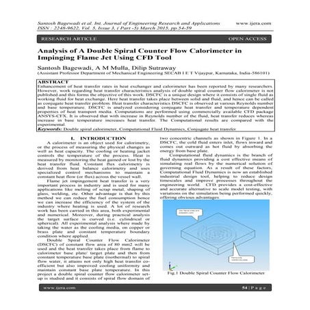 Analysis of A Double Spiral Counter Flow Calorimeter in Impinging Flame Jet U...