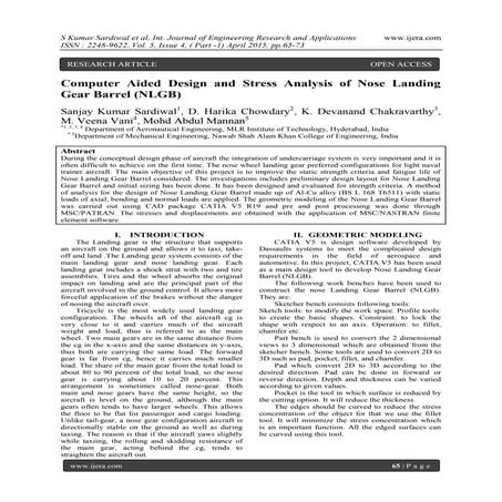 Computer Aided Design and Stress Analysis of Nose Landing Gear Barrel (NLGB)