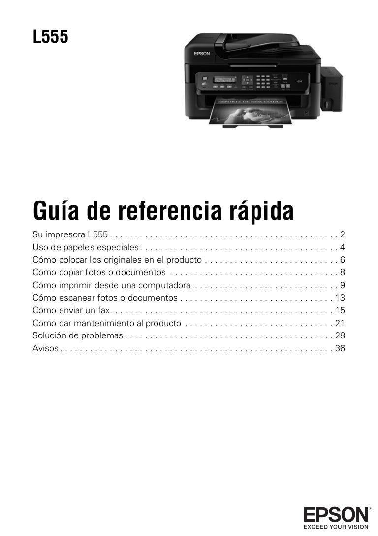 L555 guía de referencia rápida español