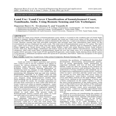 GEOMATICS ANALYSIS ON LAND USE LAND COVER CLASSIFICATION SYSTEM IN ...