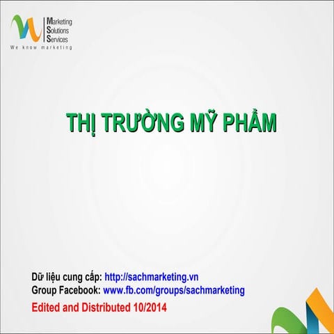 Báo cáo thị trường mỹ phẩm 2014