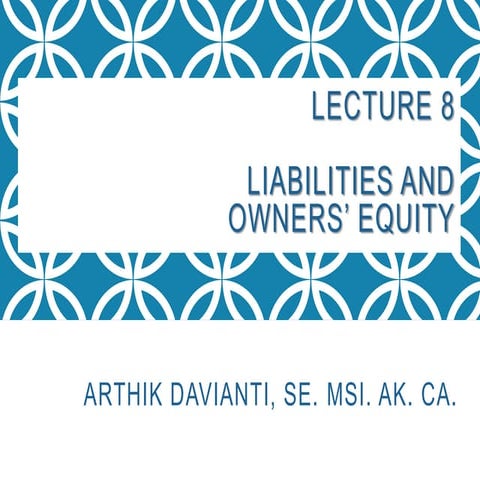 Liabilities and Owner's Equity