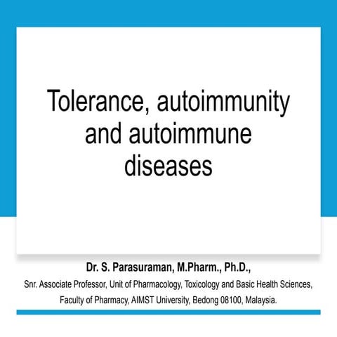 Tolerance, autoimmunity and autoimmune diseases.pptx