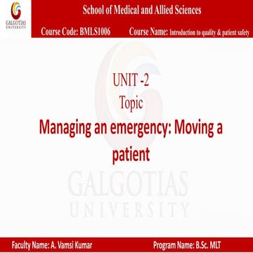 Emergency patient Movement 