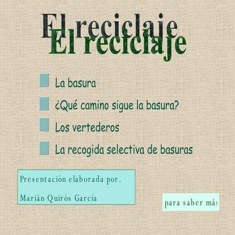 La Basura Reciclaje | PPT