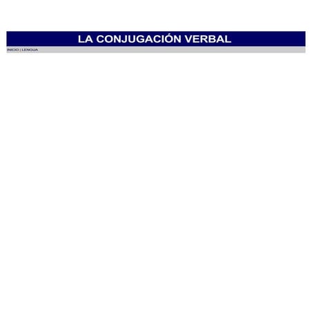 La ConjugacióN Verbal