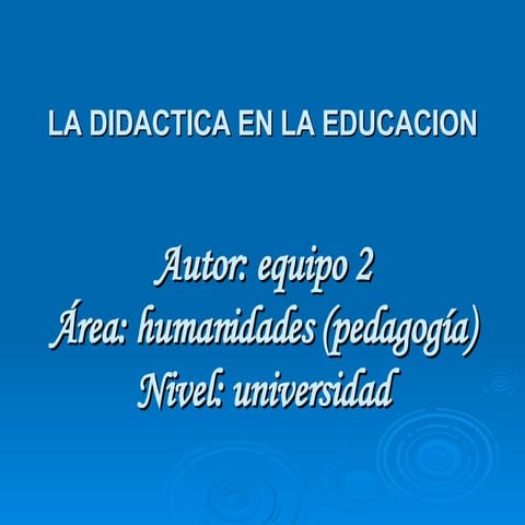 La Didactica En La Educacion.Angls