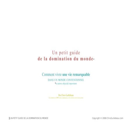 Un petit guide de la domination du monde