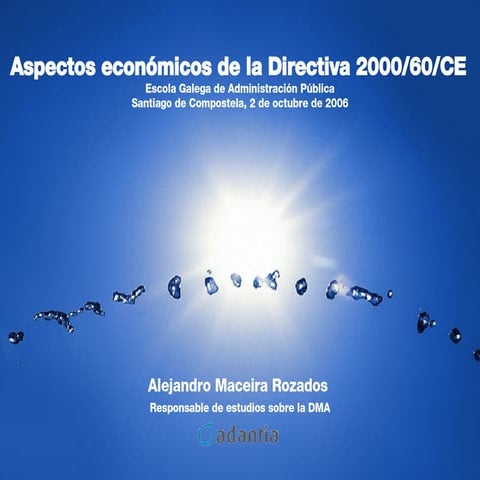 La Economía en la Directiva Marco del Agua