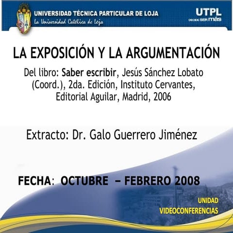 La ExposicióN y El Argumento