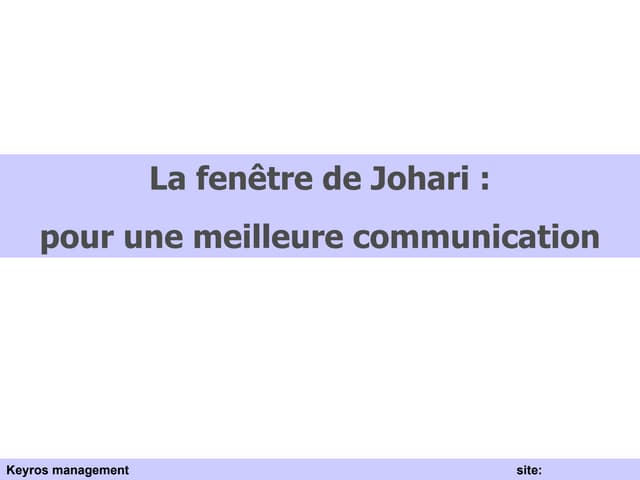 La fenêtre de JOHARI