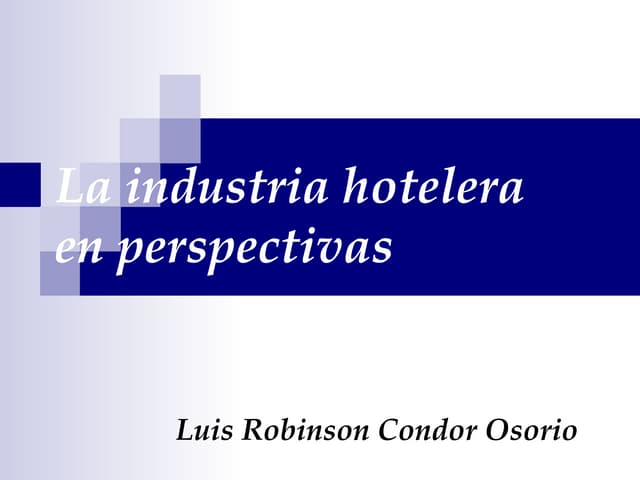 La Industria Hotelera En Perspectivas