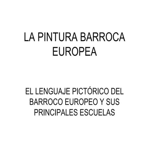 LA PINTURA BARROCA. CARAVAGGIO.
