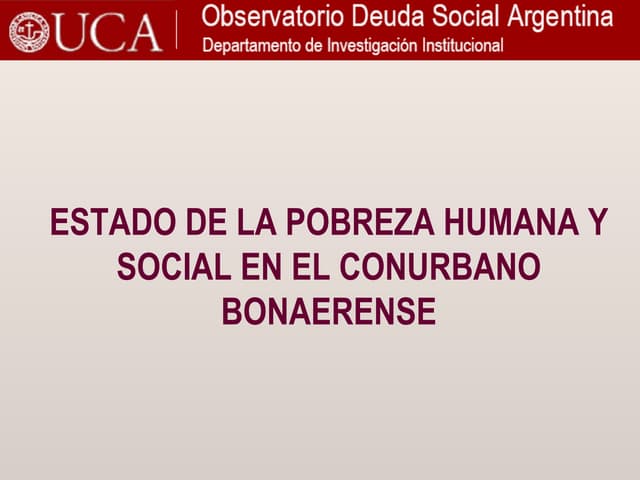 La pobreza humana y social en el Co...