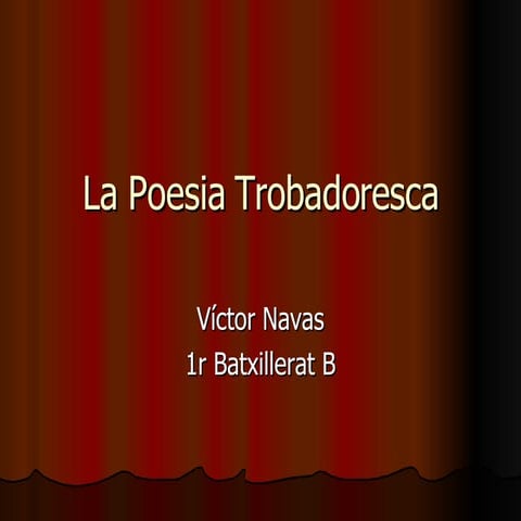 La poesia trobadoresca