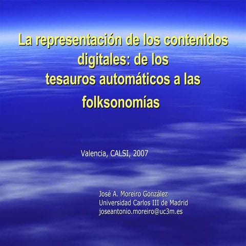 La representación de los contenidos digitales: de los tesauros automáticos a...