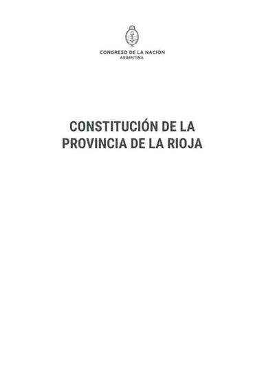 La Constitución de la provincia de La Rioja