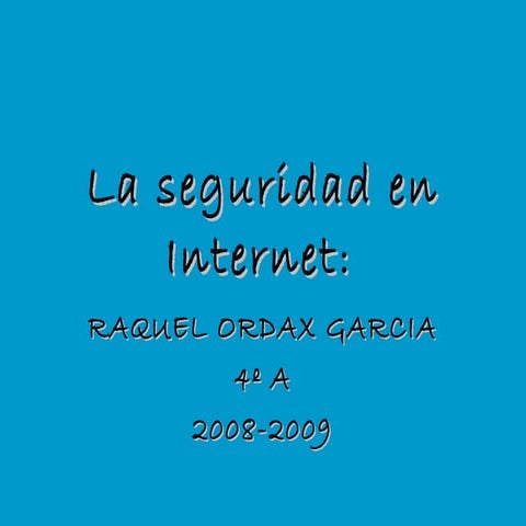 La Seguridad En Internet-Raquel