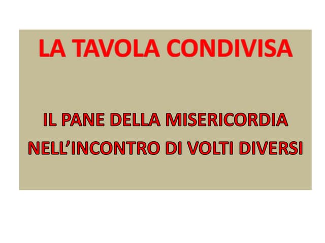 La tavola condivisa