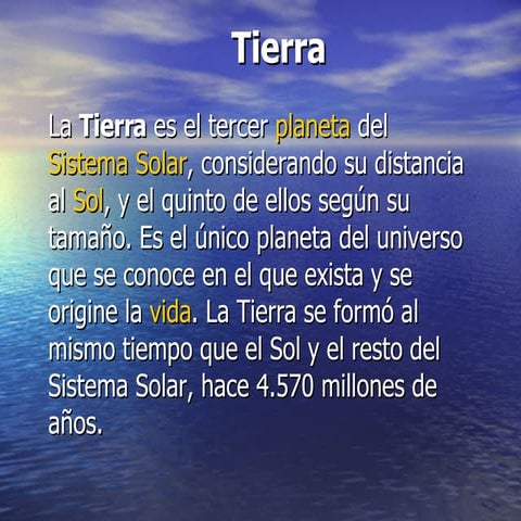 Presentacion sobre el Planeta Tierra | PPT