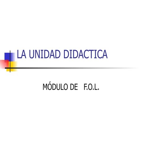 La Unidad DidáCtica