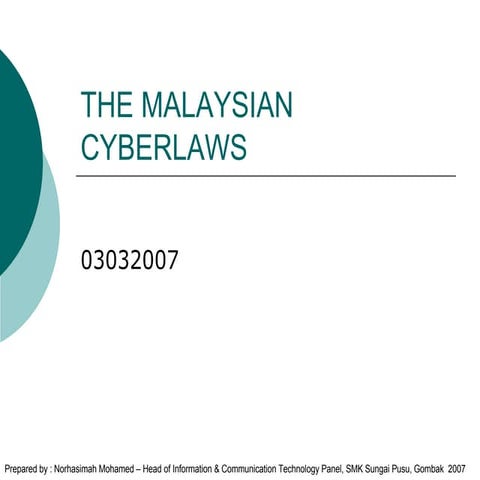 La1 Malaysia Cyber Laws