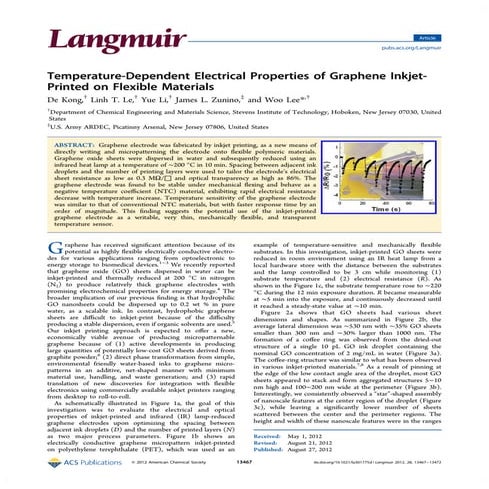 Temperature-dependent electrical properties of Inkjet-printed Graphene