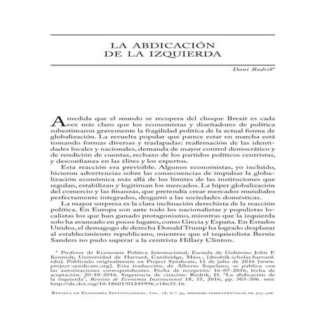 La abdicación de la izquierda dani rodrik