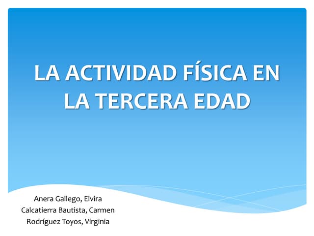 La actividad física en la tercera edad