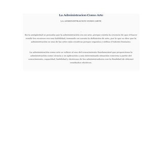 La administracion como arte