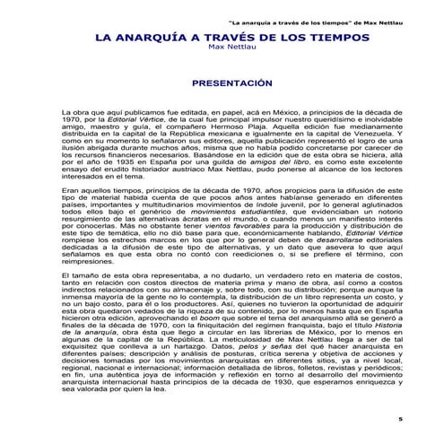 La AnarquíA A Traves De Los Tiempos   Max Nettlau