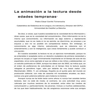 La animación a la lectura desde eda...