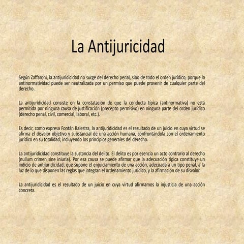 La antijuricidad 