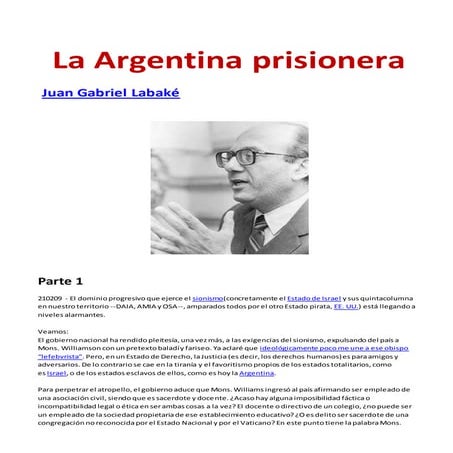La argentina prisionera- Juan Gabriel Labaké  