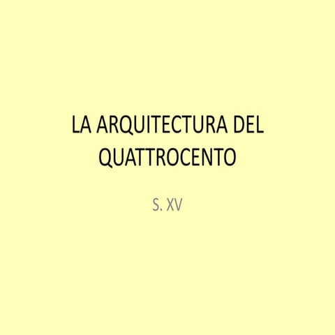 La arquitectura del quattrocento